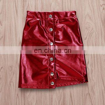 2019 Summer Girls Black Letter Top Tshirt & Kids Red Skirts 2pcs Set photo-4