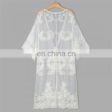 2019 New Women Chiffon Kimono Lace Loose Cardigan Bikini Cover Up Wrap Beachwear Beach Dress Beach Cover Up Pareo Robe De Plage photo-4