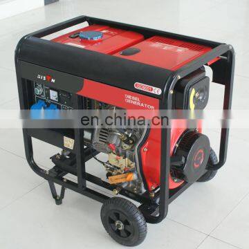 BISON China 5KW 5000watts Cheap Electric Start Flywheel Electric Generator With Handle and Wheel photo-2