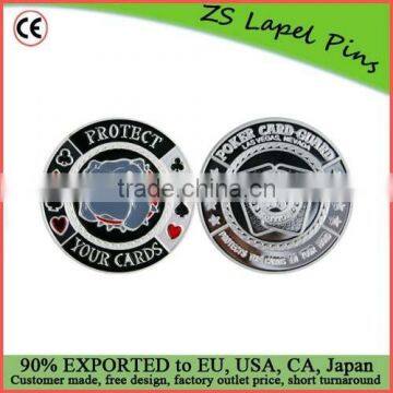 Protect Poker Card Guard Protector Silver/ Metal Poker Guards