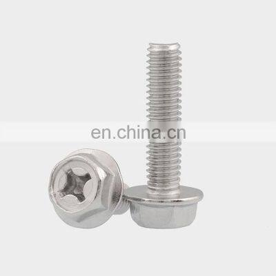 Slotted Philips Head Hex Flange Bolt With Serration Stainless Steel Bolt Stock photo-3