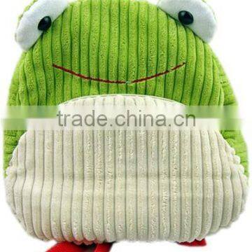 Kids soft frog shaped plush backpack