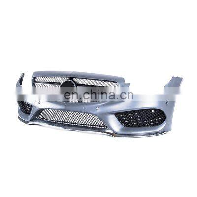 Best Selling Black Unpainted Pp Material W205 Car Front Bumper Head Bumper Auto Parts For Mecedes Benz