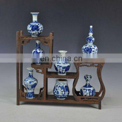 Mini Decorative Chinese Antique Blue and White Ceramic Porcelain Vases