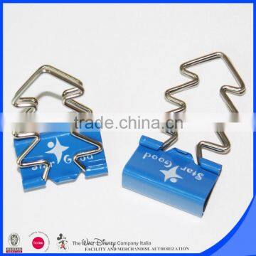 Tree shape handle with logo printed on binder clip 25mm