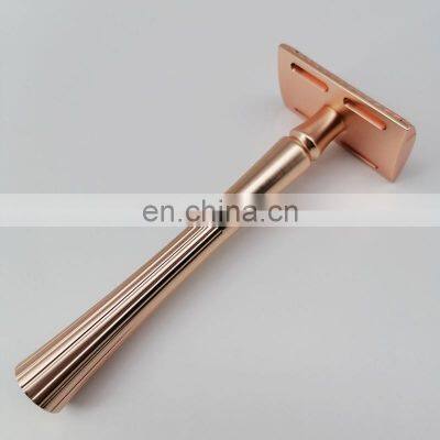 Classic Mens Copper Metal Handle Double Edge Blade Shaving Safety Razor photo-3