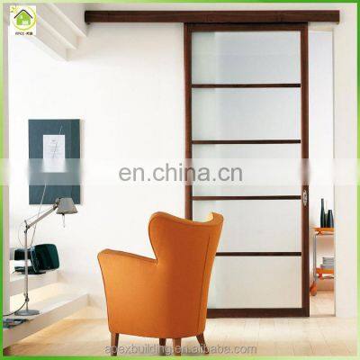 Large sliding frosted glass interior barn doors