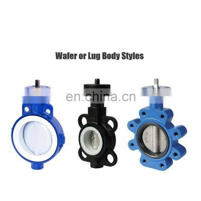 Various Sizes COVNA DN150 6 Inch PN16 NBR Rubber Seat Wafer Type Bare Shaft Stainless Steel Handle Butterfly Valve Upvc/brass/stainless/ photo-2