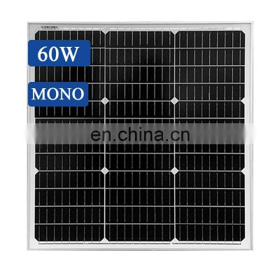 China bulk price all black 60W solar power cell panel high efficiency bipv mono photovoltaic solar panels for home