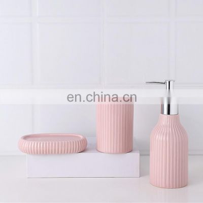 Modern bathroom set 4 pieces lotion dispenser soap ceramic bath set bathroom accessory