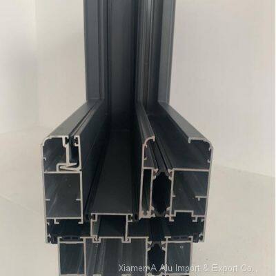 55 De-bridged Aluminum Flat Window Aluminum Profile Door and Window Aluminium Section photo-3