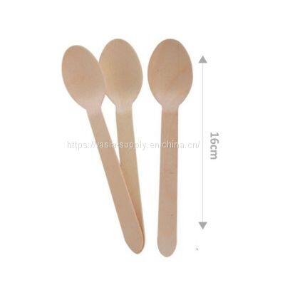 Top quality Eco-Friendly Disposable Wooden Spoon 16cm 100s Natural