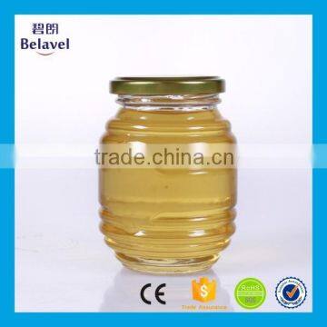 High quality 355ml camber jar clear glass jars for honey with screw cap