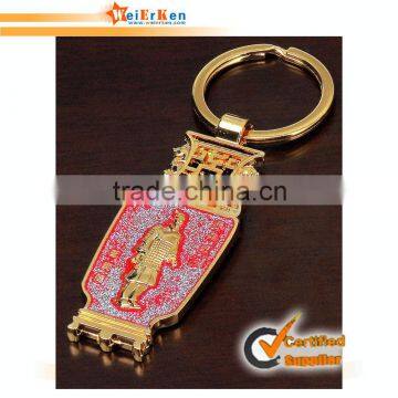 Customized metal wine bottle opener keychain