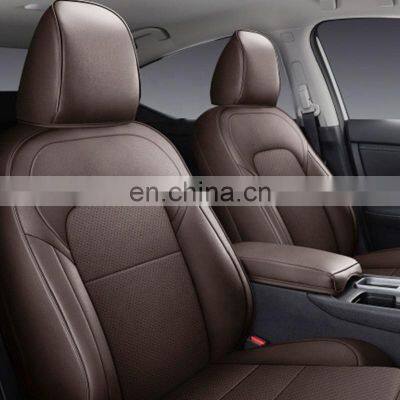 2022 5d customized Dark Brown Standard  true genuine leather rear row half wrapped car upgrade seat cover kits