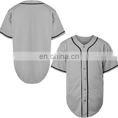 New Oem Custom Baseball shirts full button cheap wholesale plain Baseball jerseys Short