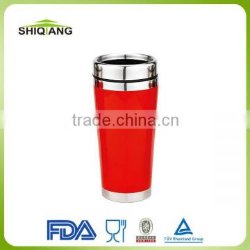 450ml 16oz travel thermal mug with BPA free stainless steel lid and bottom can put paper insert