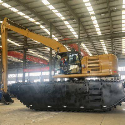 High Efficiency Pontoon Excavator Dredging Machinery Swamp Mud for Marsh and Wetland photo-4