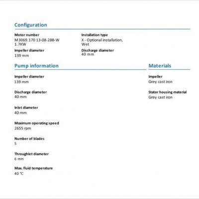 Flygt Sewage Lifting Pump MX3069HT3-254 Flygt 0.75KW Xylem photo-4