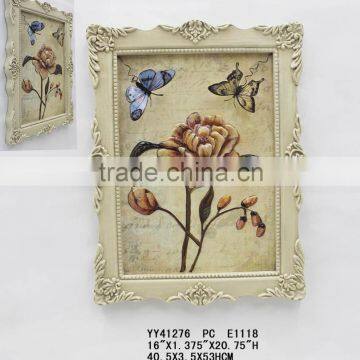 Flower Design Wall Resin Framed Art, Decorative resin framed for wall, Wall decorative wooden framed art