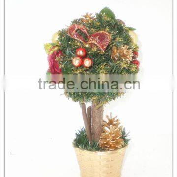 45cm Mini Artificial Christmas Tree With Rattan Bottom - Colored Desk -Top Decoration photo-6