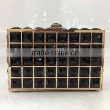 Factory wholesale mysterious black stone clutch bags dinner bags designer clutch handbags