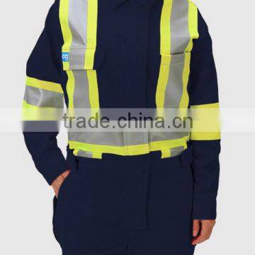 100% cotton fabric HI-visible reflective overall with reflective tape