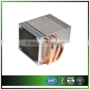 zipped fin aluminum heatsink with copper heat pipe