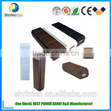 2015 best creative design chocolate smell wholesale power bank 2600mah with keychain for samrtphone
