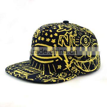 Best Selling Fashion Large Eye Printed Adult Hiphop Flat Cap Snapback