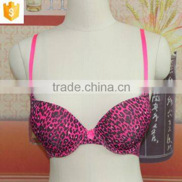 High quality pink lady bra,leopard print sexy bra