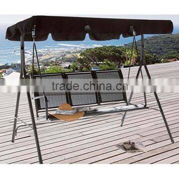 Patio Outdoor Bedroom Adult Swing Chair 3-Seat Metal Garden Hanging Swing Chair photo-2