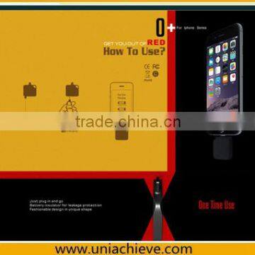 EMERGENCY CHARGER Charger For iPhone /Android ONE TIME USE Black