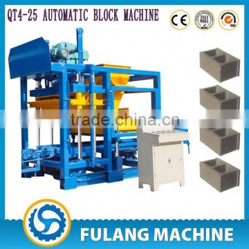 QT4-25 fly ash,breakstone,concrete,etc. Brick Raw Material and Hydraulic Pressure Method automatic block machine