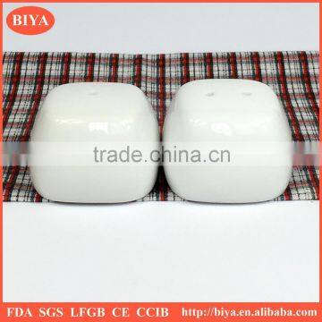 white ceramic salt and pepper shaker square shape custom shaker