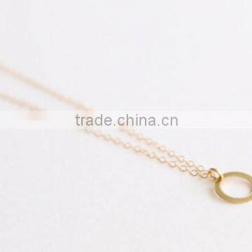 14k Gold Necklace - Charm Necklace - Bridesmaids Gift - Eclipse Necklace