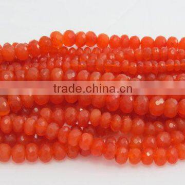 Natural Carnelian Faceted Roundlle Beads 8X9MM Approx 9''Inch