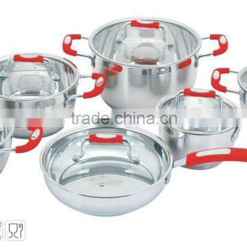 Silicon Handle 18/8 Stainless Steel Pot with Induction Bottom for Wholesale/Retailer