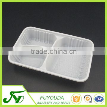 Food grade white 3 holes plastic food lunch box