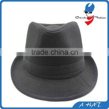 black solemn fedora hat