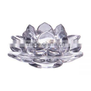 Hand Pressed Glass Flower Shape Tealight Holder