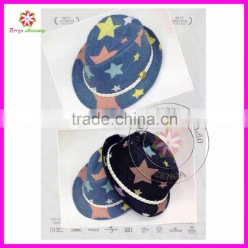 Baby kids fedora hat with stars in stock