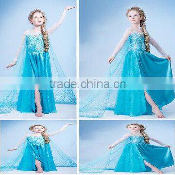 TOP New hot sales Frozen Elsa Costume girls Princess elsa dress cosplay costume in frozen BC205