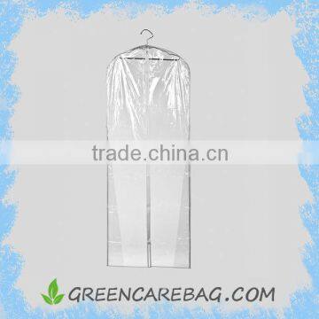 Transparent vinyl material clear garment bags with pockets