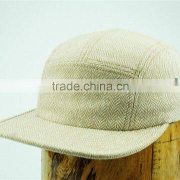 Small order accpet herringbone plain 5 panel hat