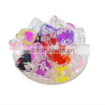 2014 new design cheap crystal acrylic lucite heart beads