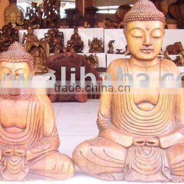 High Quality Polished Wooden Buddha Sculpture