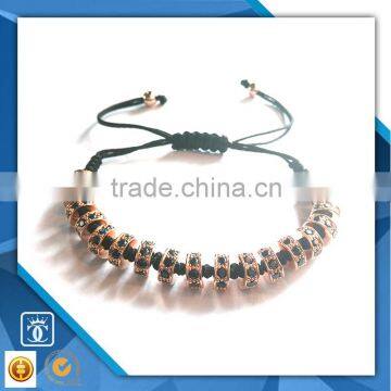 Wholesale Fashion men custom rose gold bracelet black zircon stone jewelry