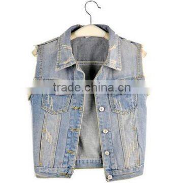 2015 summer Korean stytle women's washed denim shirt