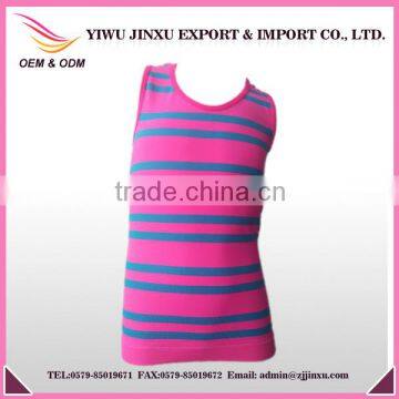 Children Seamless Sleeveless Striped T-shirt